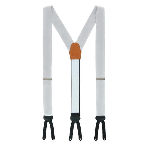 Trafalgar Big & Tall Sutton Solid Silk Formal End Suspenders In Silver
