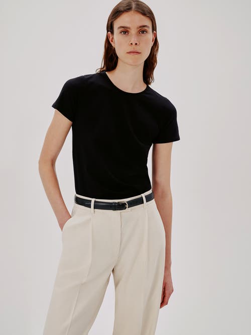 Another Tomorrow Fitted Tee In Black