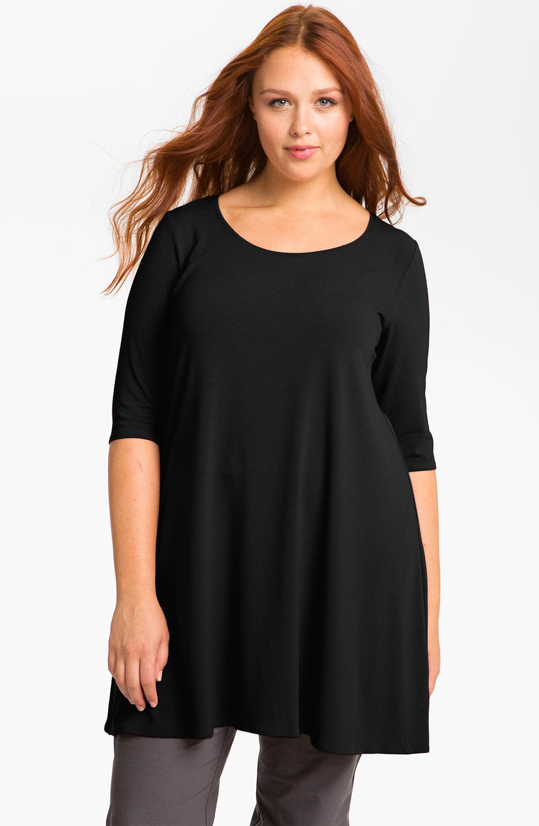 Eileen Fisher Elbow Sleeve Knit Tunic (Plus) Nordstrom
