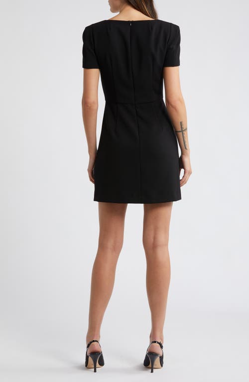 Shop French Connection Whisper Short Sleeve Sheath Dress In Blackout