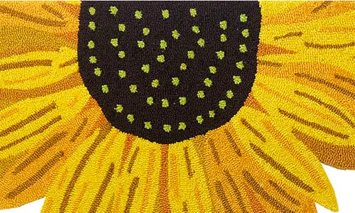 R16 Home Sunflower Slice Doormat In Yellow Multi