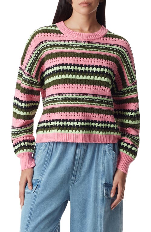 Stripe Crop Sweater in Black Forest