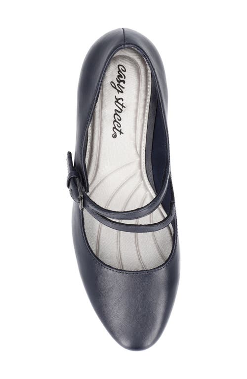Easy Street 312420 Womens Adjustable Manmade Block Heels In Navy