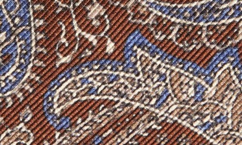 Shop David Donahue Paisley Silk Tie In Chocolate