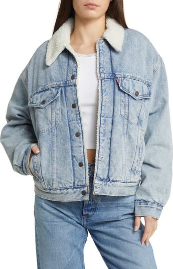 Levi s 90s High Pile Fleece Lined Denim Trucker Jacket Nordstrom