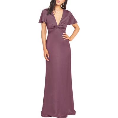 Show Me Your Mumu Rome Front Twist Plunge Gown, Purple