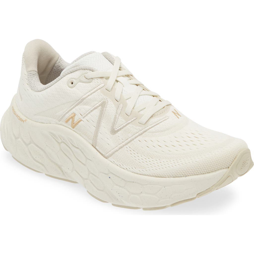 New Balance Fresh Foam X More V4 Running Shoe In Angora/sea Salt
