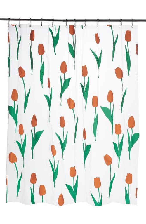 Dusen Dusen Debossed Shower Curtain in Red Tones at Nordstrom