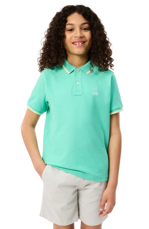 Shop Psycho Bunny Kids' Bunny Tipped Piqué Polo In Electric Green