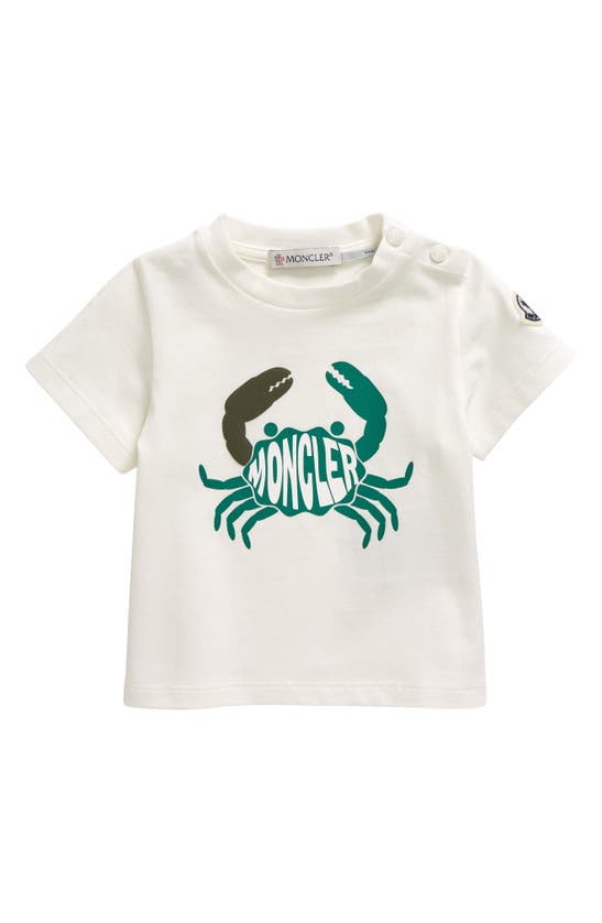 Shop Moncler Kids' Logo Graphic T-shirt In Silk White