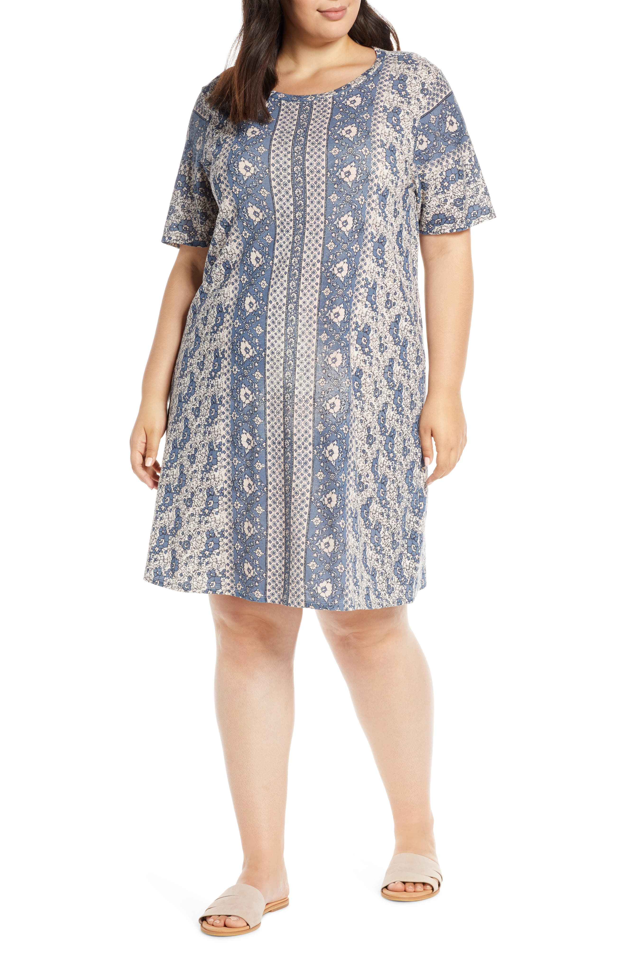Plus Size Lucky Brand Summer Tee Dress, Pink