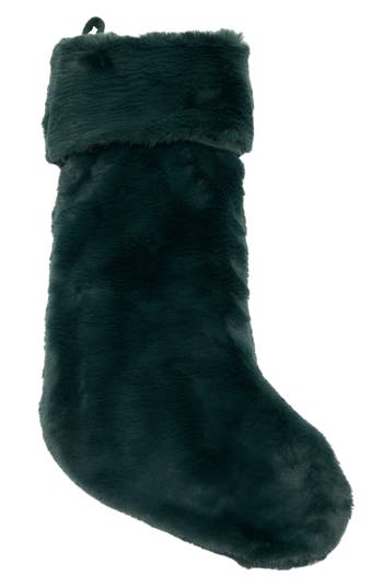 Shop Nordstrom Snuggly Faux Fur Stocking In Green Gables