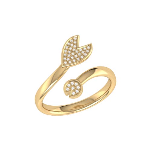 Luvmyjewelry Pac Man Chase Sterling Silver Diamond Open Ring In 14kt Gold Vermeil On Sterling