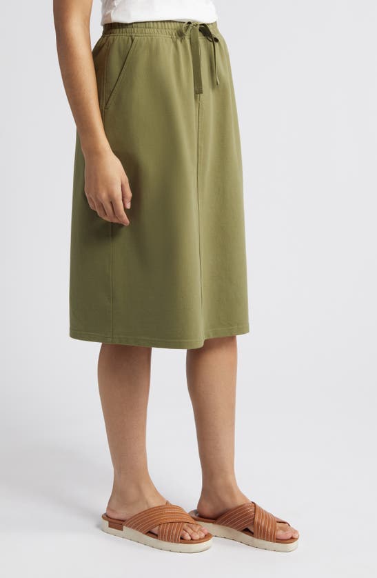 Shop Caslon Stretch Organic Cotton Skirt In Olive Burnt