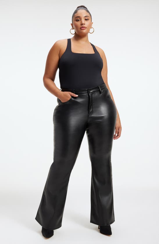 Shop Good American Good Legs Flare Pants In Black001