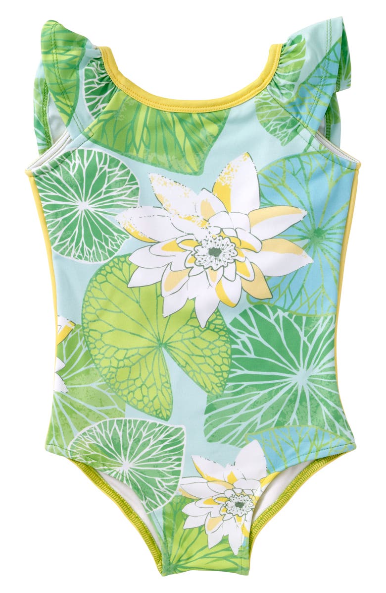 Masala Baby Flutter Print One-Piece Swimsuit (Toddler Girls, Little ...