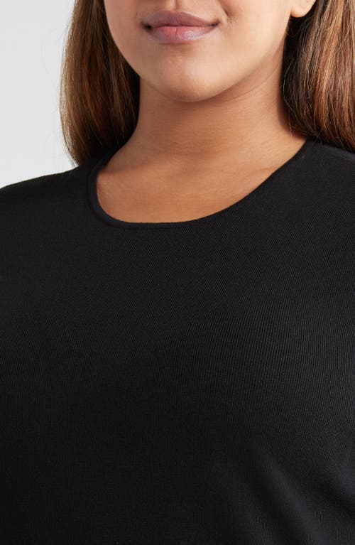 Shop Tahari Asl Rib Top In Black