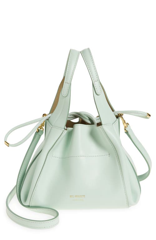 Small Avy Leather Bucket Bag in Sheer Mint