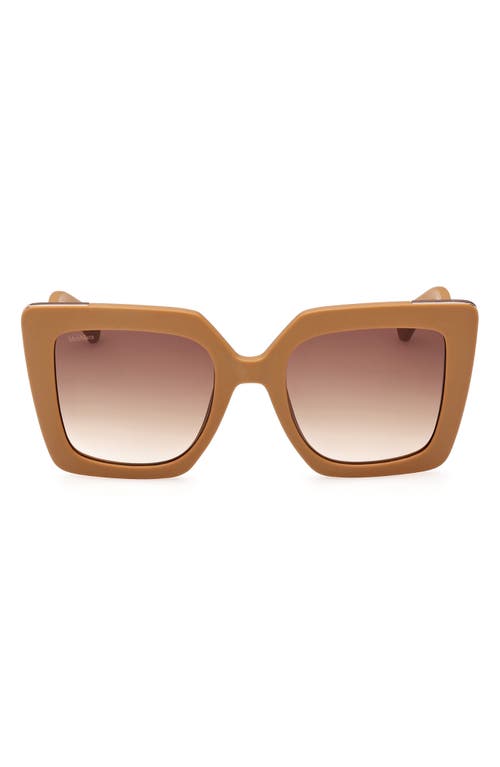 Shop Max Mara Square Sunglasses In Matte Pink/gradient Brown