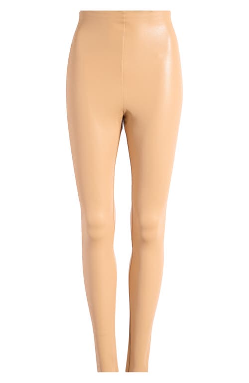 Commando Control Top Faux Leather Leggings In Camel