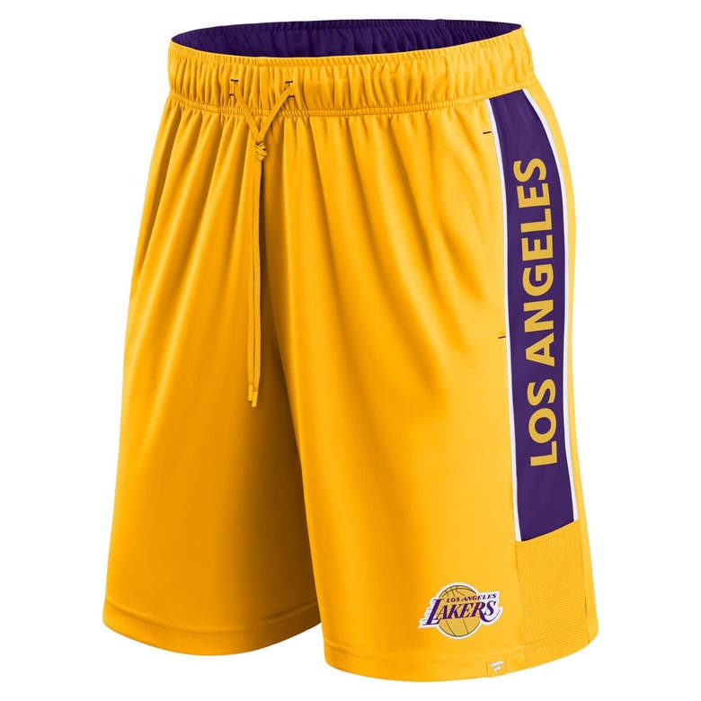 Shop Fanatics Branded Gold Los Angeles Lakers Game Winner Defender Shorts