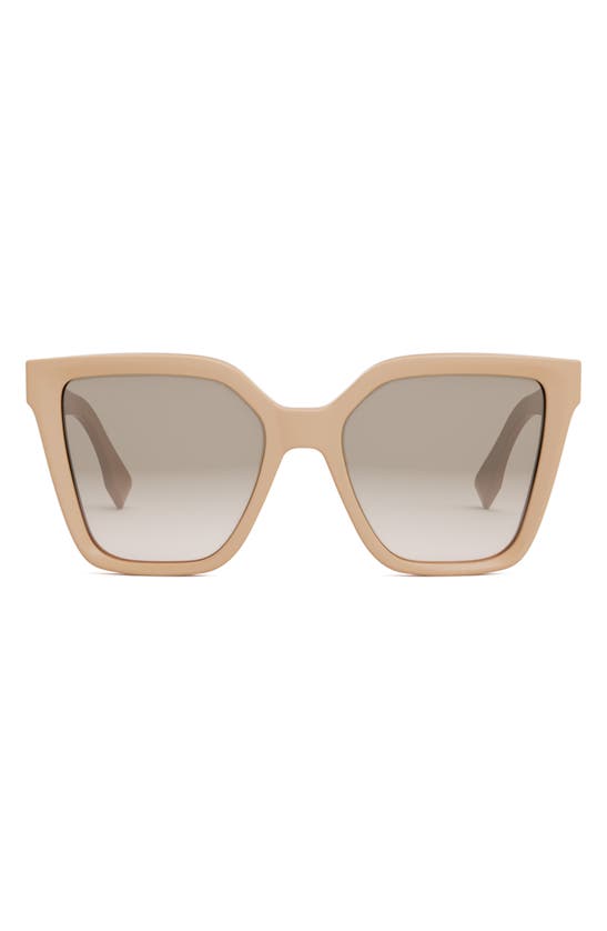 Fendi Lettering 54mm Gradient Square Sunglasses In Shiny Pink