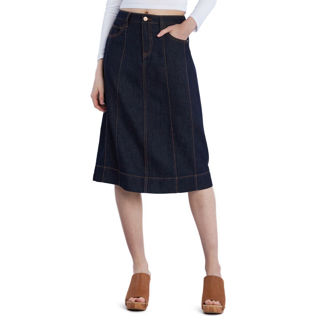 WASH LAB DENIM WASH LAB DENIM ALICE PINTUCK DENIM SKIRT