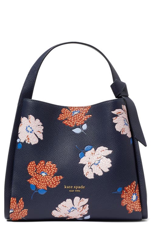 Kate Spade New York knott dotty floral embossed leather satchel in Parisian Navy Multi at Nordstrom