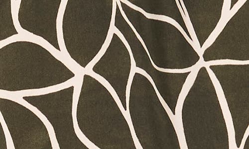 Vince Camuto Off The Shoulder Tie Hem Top In Military Green