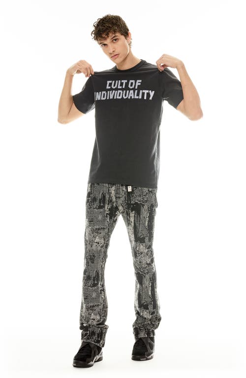 Shop Cult Of Individuality Lenny Bootcut Jeans In Digi Black