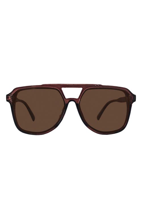 Fifth & Ninth Lagos 58m Polarized Aviator Sunglasses in Maroon/Maroon at Nordstrom