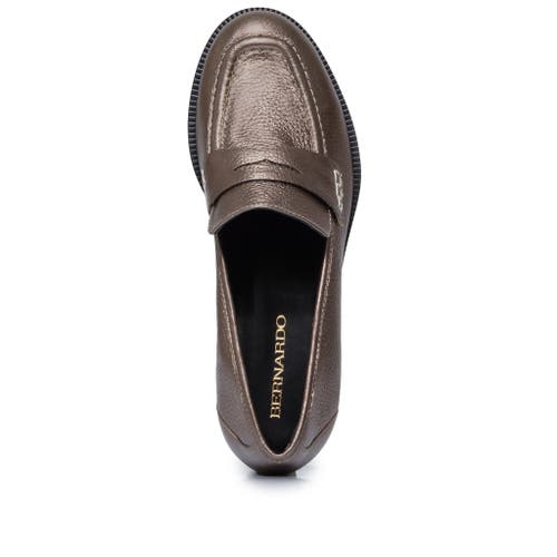 Shop Bernardo Footwear Tabitha Penny Loafer In Pewter