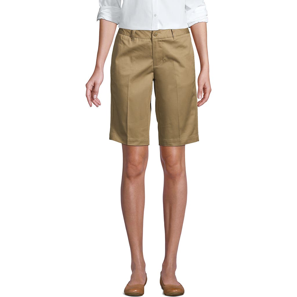 LANDS' END LANDS' END SCHOOL UNIFORM YOUNG PLAIN FRONT BLEND CHINO SHORTS