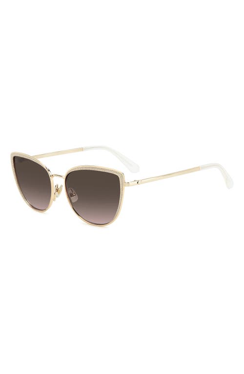 Shop Kate Spade New York Staci 56mm Gradient Cat Eye Sunglasses In Gold/brown Gradient