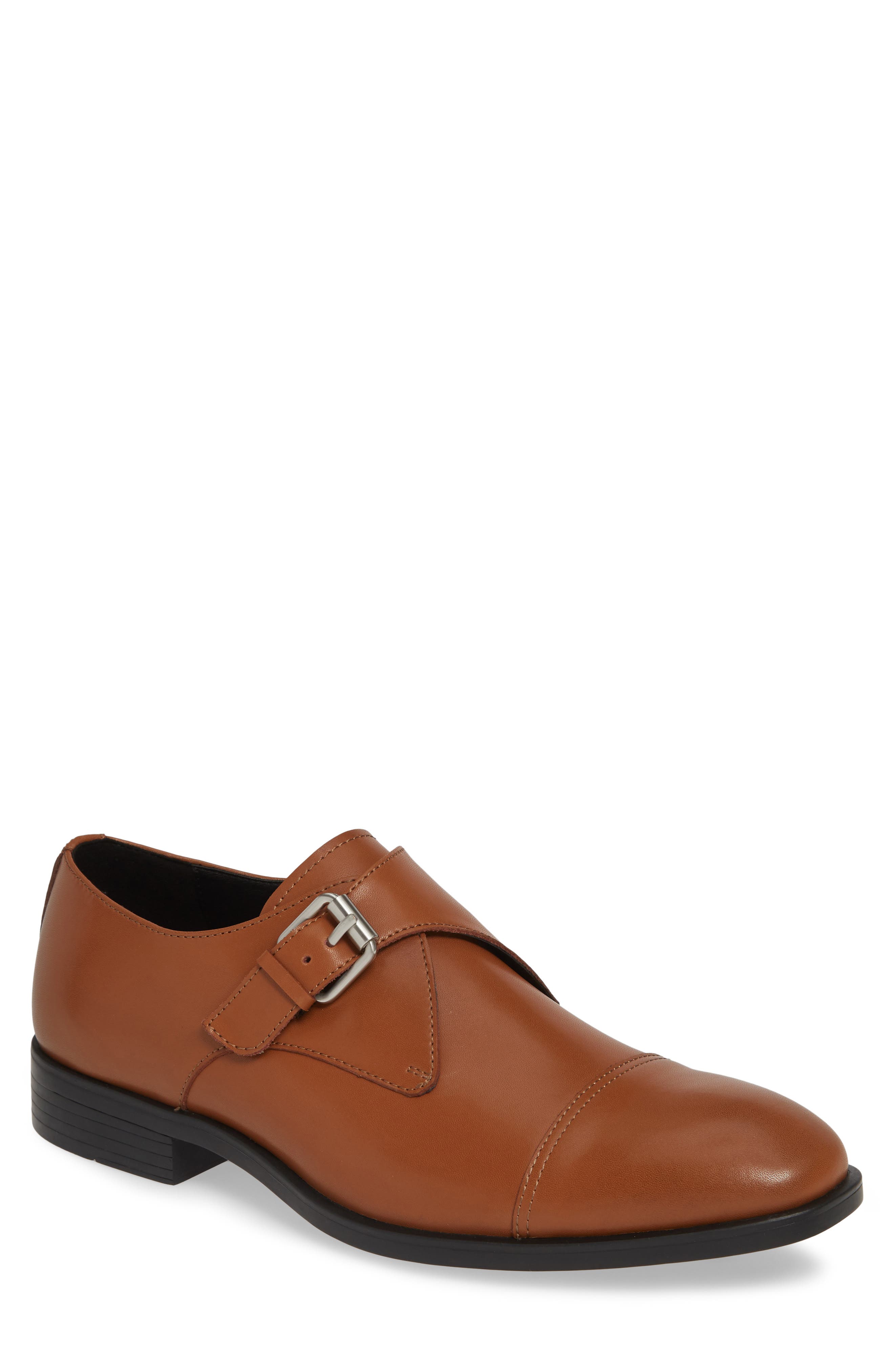 UPC 192675341127 product image for Men's Calvin Klein Channer Monk Strap Shoe, Size 12 M - Brown | upcitemdb.com