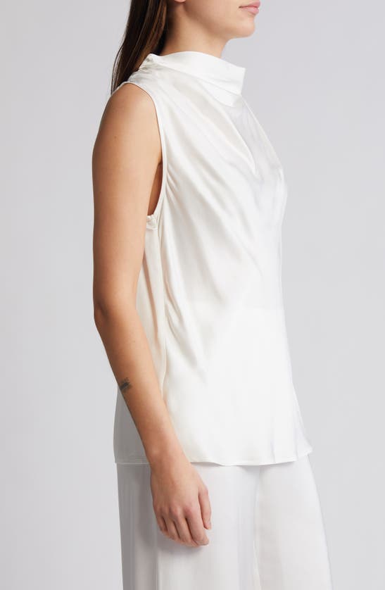 Shop Rue Sophie Mika Cowl Neck Sleeveless Top In Alabaster