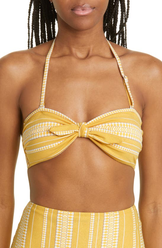 Lemlem Luchia Bandeau Bikini Top In Yellow