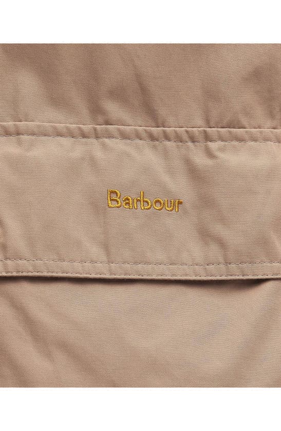 Shop Barbour Perez Water Resistant Hooded Raincoat In Lt Trench/ Summer Navy/ Ecru