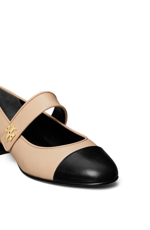 Shop Tory Burch Cap Toe Mary Jane Pump In Rose Pink/perfect Black