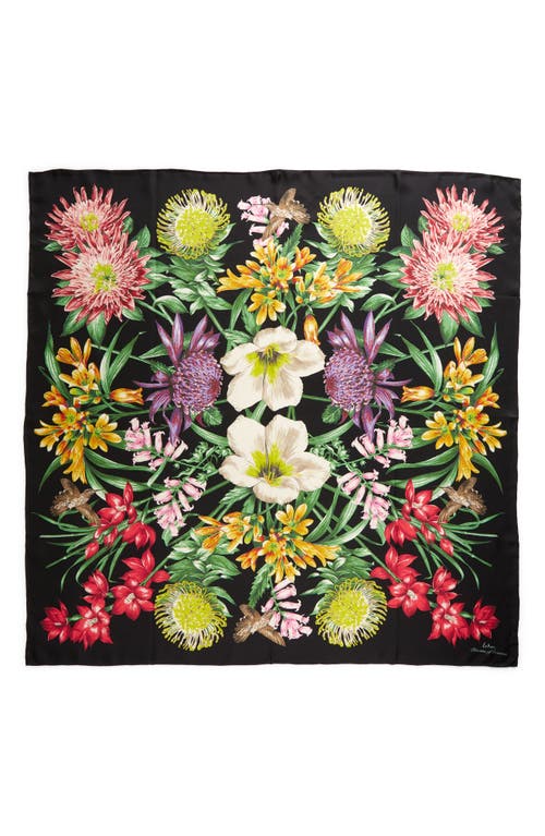 Shop Echo Blooms Of Oceania Silk Square Scarf In Black