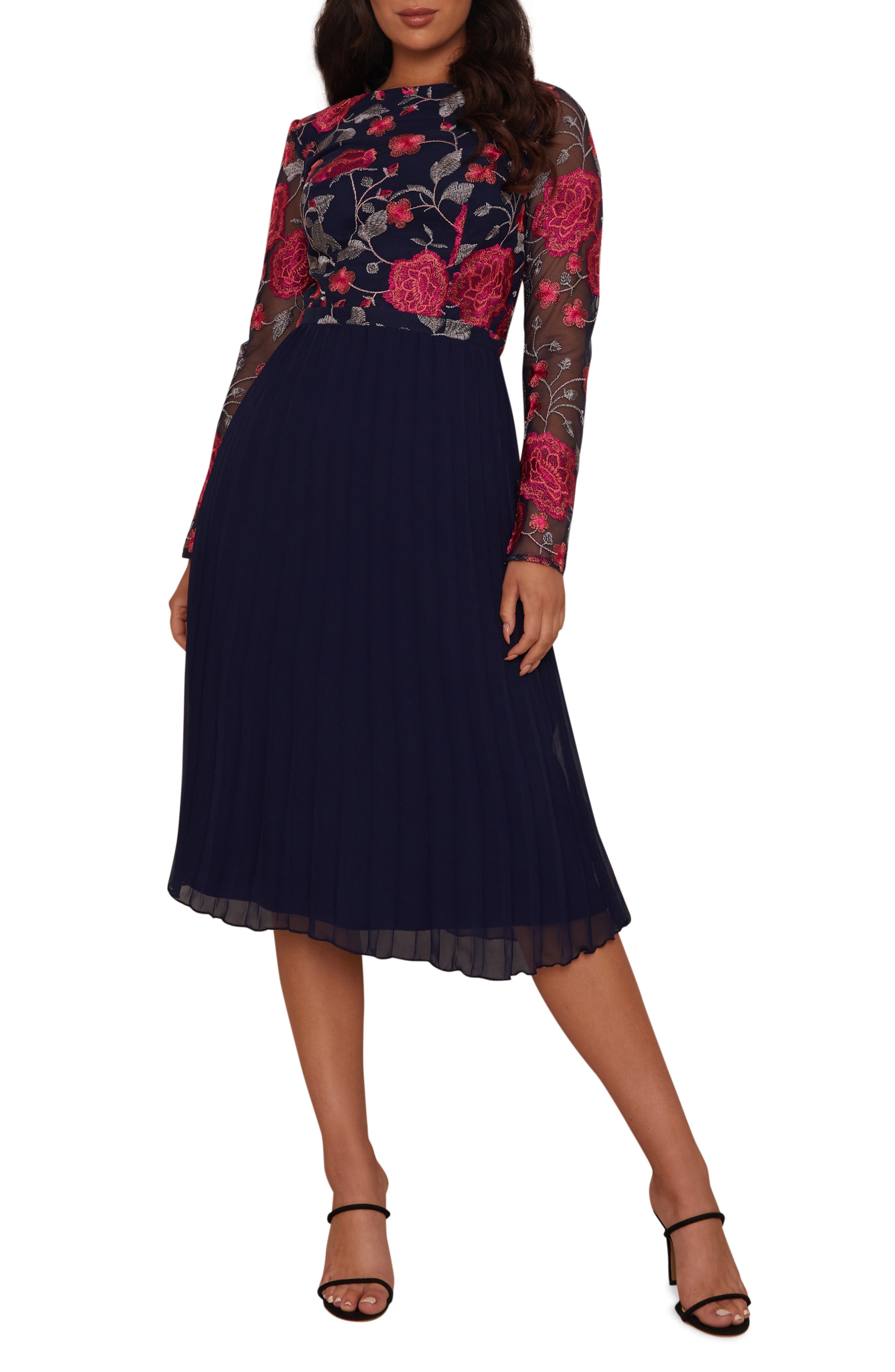 chi chi london floral embroidered midi dress