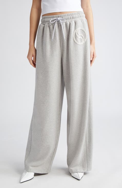 S-Wave Logo Patch Wide Leg French Terry Sweatpants
