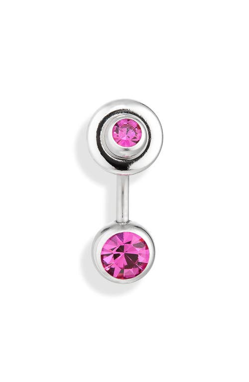 Shop Justine Clenquet Mindy Crystal Embellished Single Post Back Earring In Fuchsia