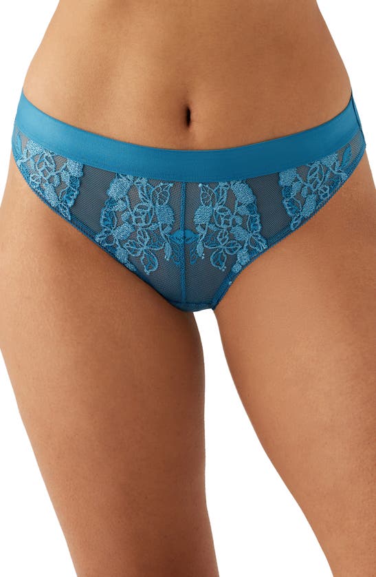 B.tempt'd By Wacoal Opening Act Lace & Mesh Cheeky Briefs In Faience