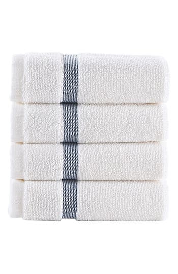 BROOKS BROTHERS BROOKS BROTHERS CONTRAST BORDER 4-PIECE TOWEL SET