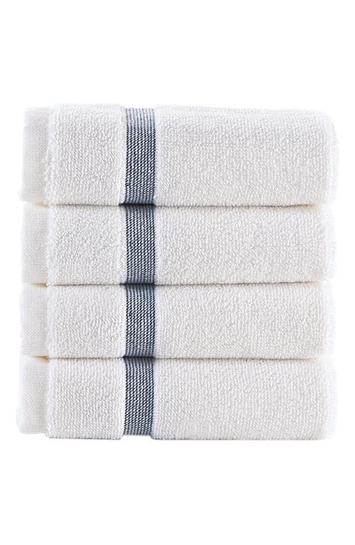Shop Brooks Brothers Contrast Border 4-piece Towel Set In Navy
