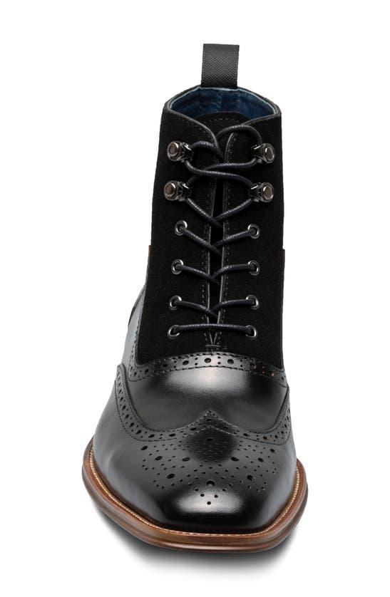 Stacy Adams Malone Wingtip Boot In Black