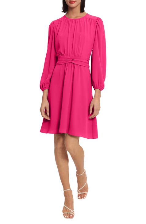 Ruched Waist Fit & Flare Dress