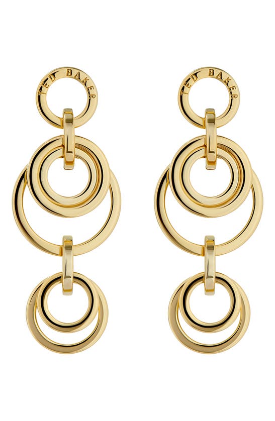 Shop Ted Baker Huliet Drop Earrings In Gold Tone