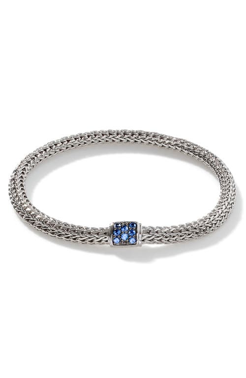 John Hardy Classic Chain Sterling Silver Lava Small Bracelet With Blue Sapphire In Silver